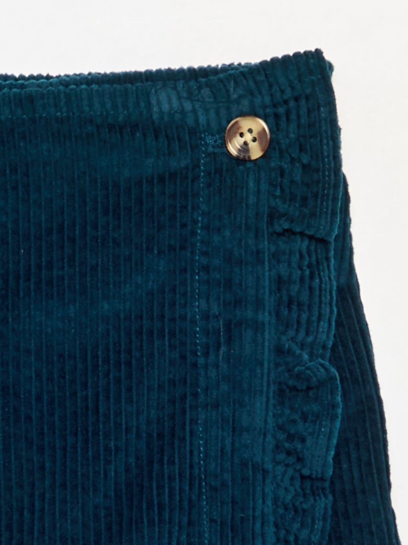 Ribfluwelen rokje-short Blauw - Kiabi