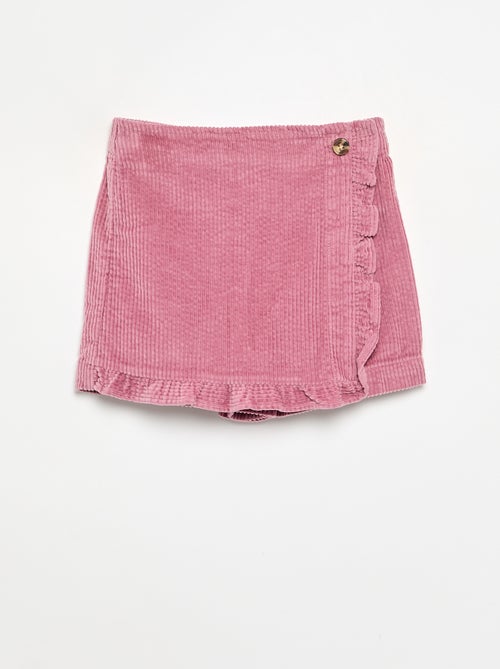 Ribfluwelen rokje-short - Kiabi Ribfluwelen rokje-short - Kiabi