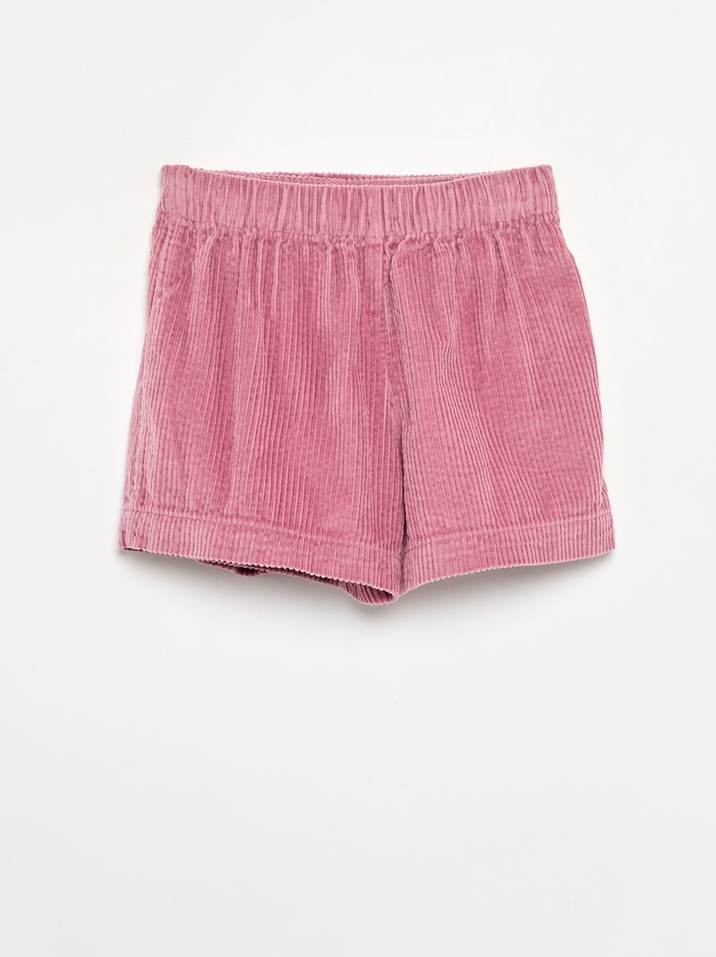Ribfluwelen rokje-short Rose - Kiabi