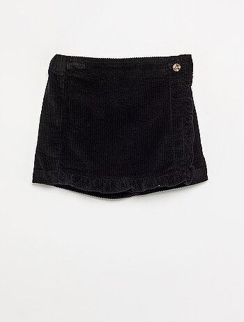 Ribfluwelen rokje-short