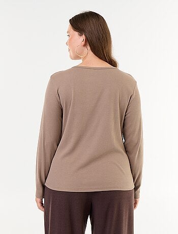 Ribgebreid basic T-shirt