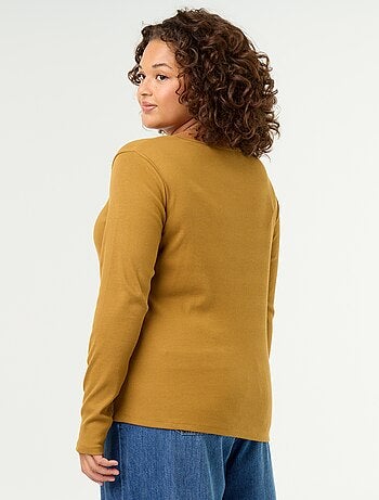 Ribgebreid basic T-shirt