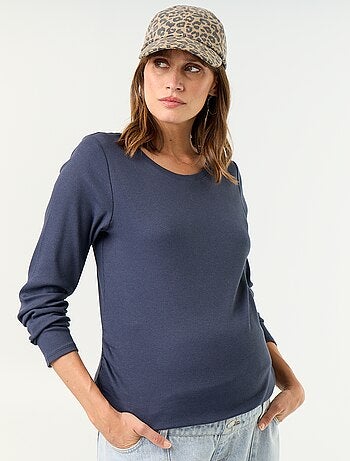 Ribstof zwangerschaps T-shirt