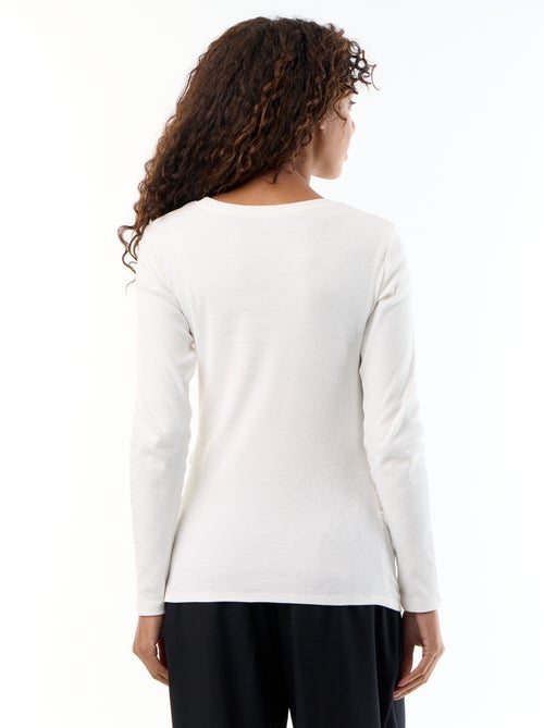 Ribstof zwangerschaps T-shirt - Kiabi Ribstof zwangerschaps T-shirt - Kiabi