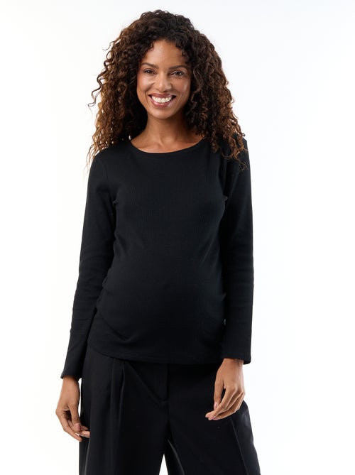 Ribstof zwangerschaps T-shirt - Kiabi Ribstof zwangerschaps T-shirt - Kiabi
