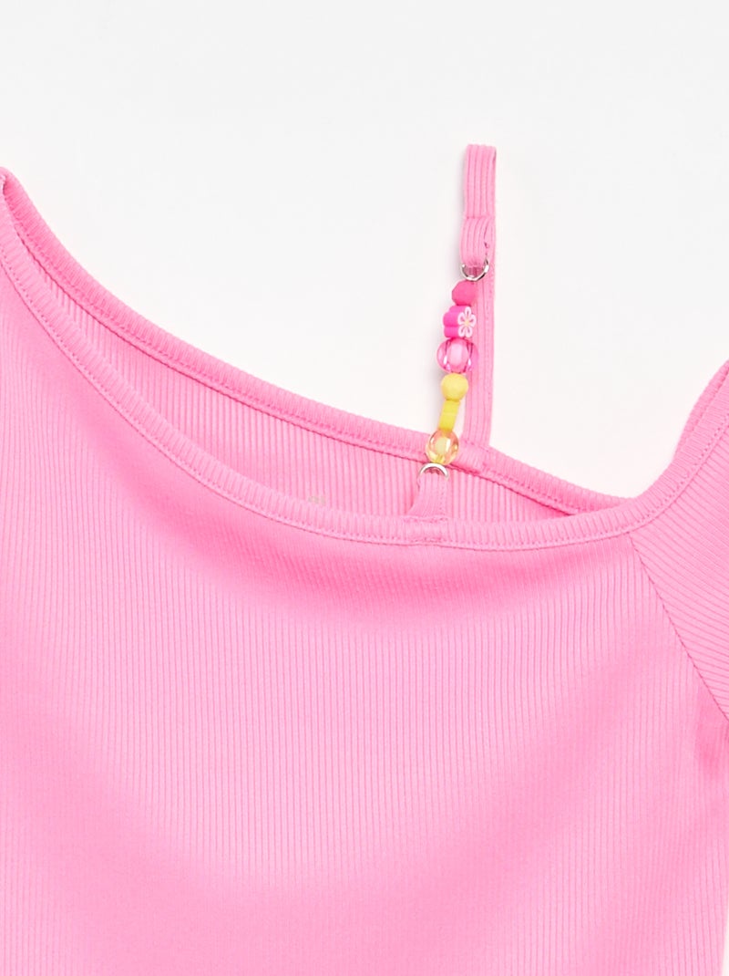 Ribtop met asymmetrische hals Rose - Kiabi