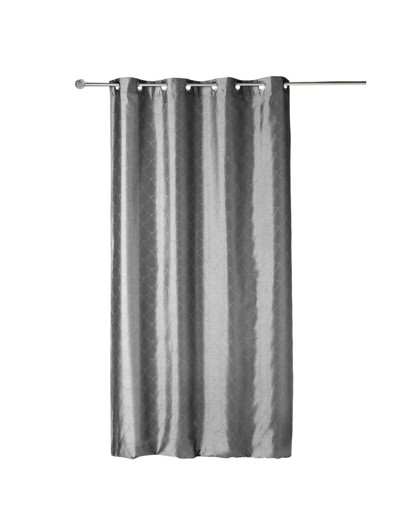 Rideau  - Effet soie motif écaille gris anthracite - Kiabi