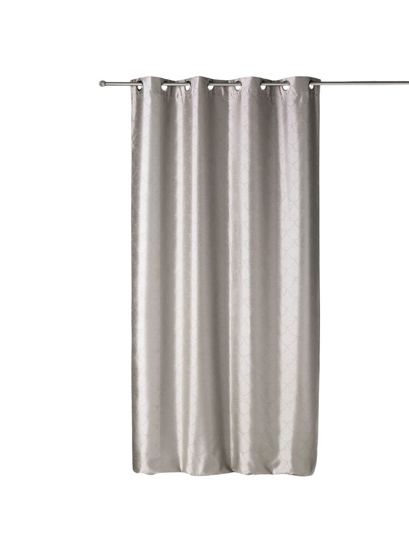 Rideau  - Effet soie motif écaille Taupe - Kiabi