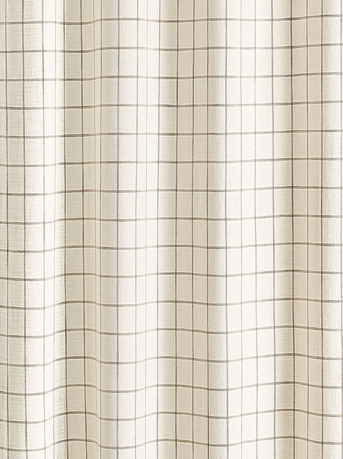 Rideau 100% coton à carreaux beige lourmarin - Kiabi
