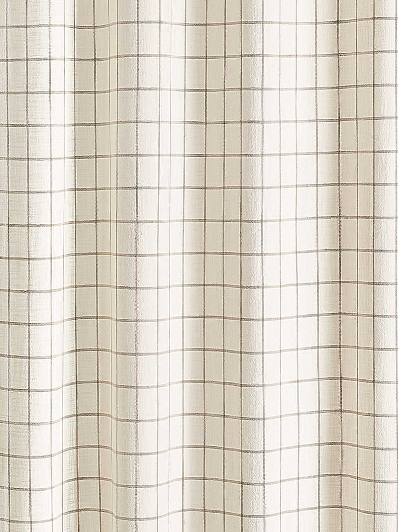 Rideau 100% coton à carreaux beige lourmarin Beige - Kiabi