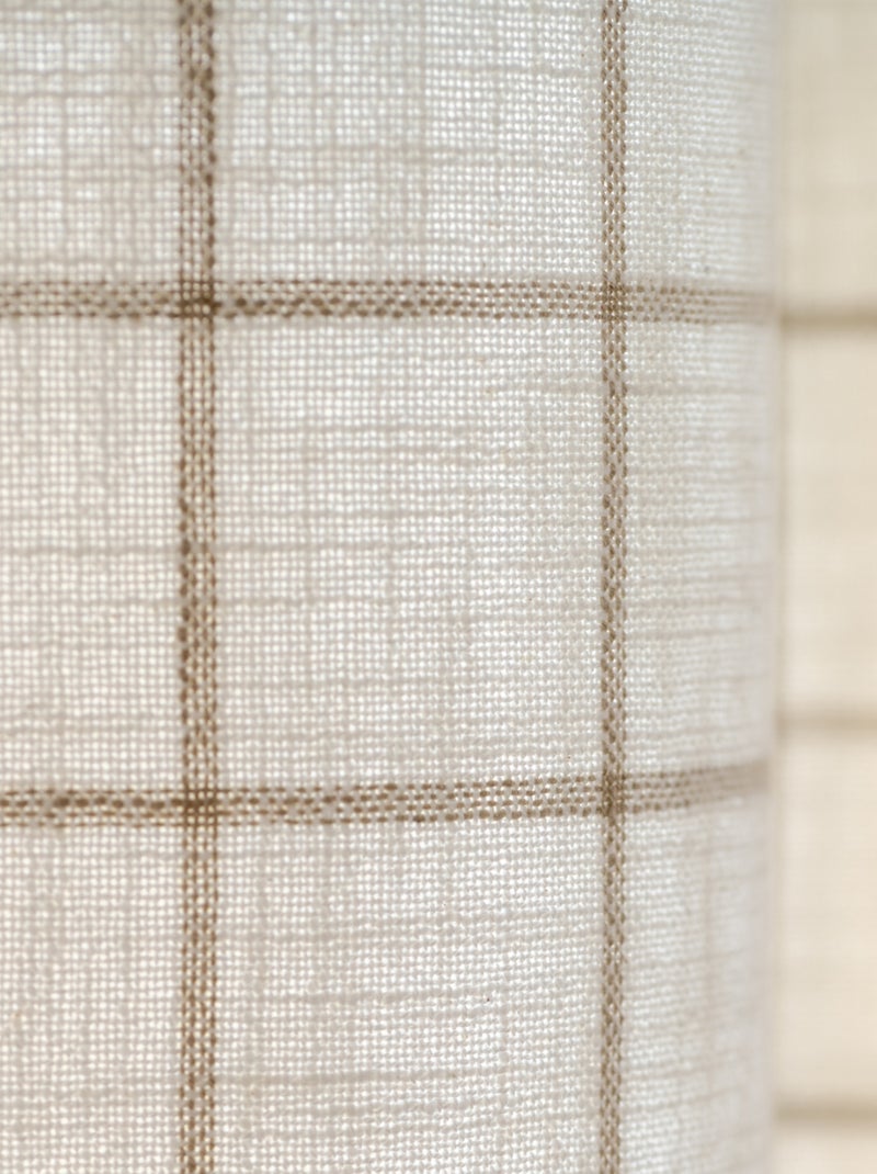 Rideau 100% coton à carreaux beige lourmarin Beige - Kiabi