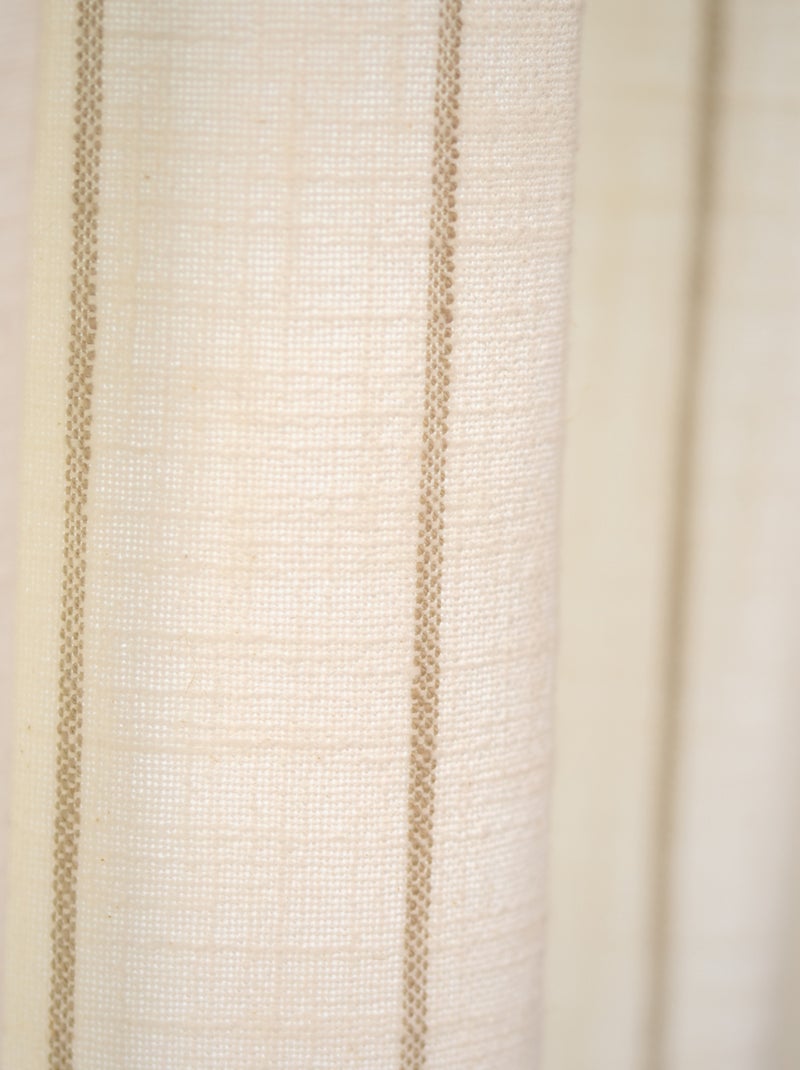 Rideau 100% coton à rayures beige lourmarin Beige - Kiabi