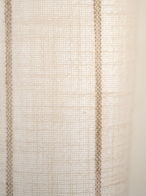 Rideau 100% coton à rayures beige lourmarin - Kiabi
