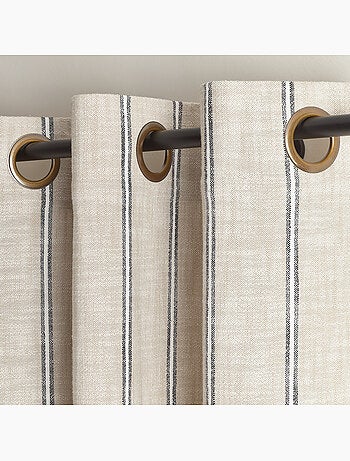 Rideau 100% coton rayures rustiques lourmarin