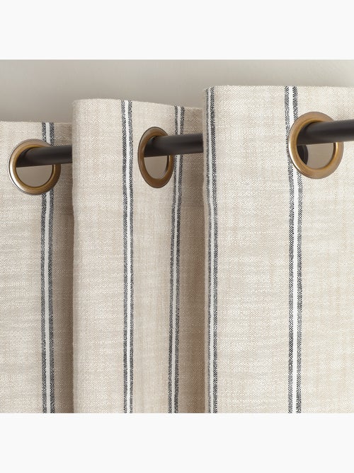 Rideau 100% coton rayures rustiques  lourmarin - Kiabi