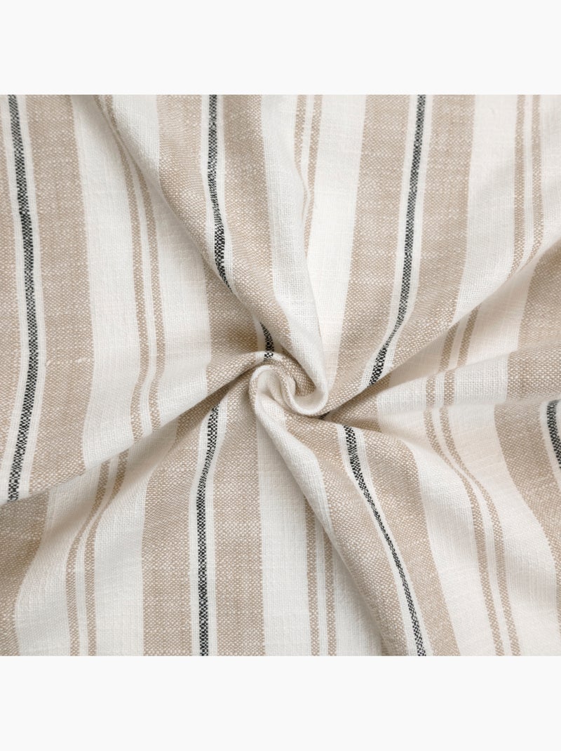 Rideau 100% coton rayures tapissier lourmarin Beige - Kiabi