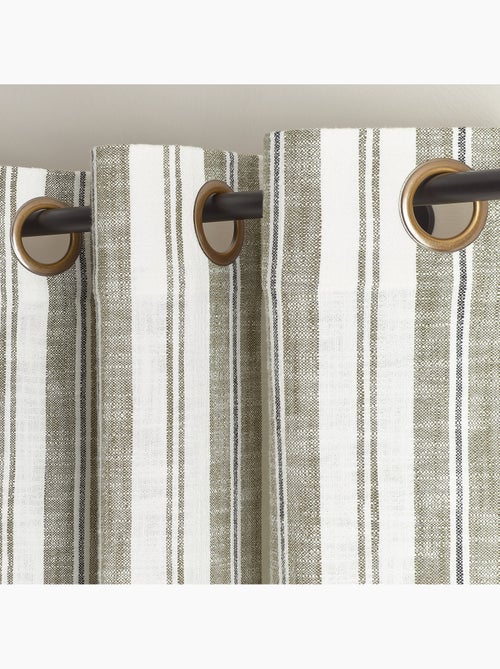 Rideau 100% coton rayures tapissier lourmarin - Kiabi