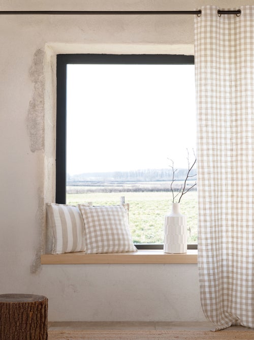 Rideau 100% coton vichy lourmarin - Kiabi