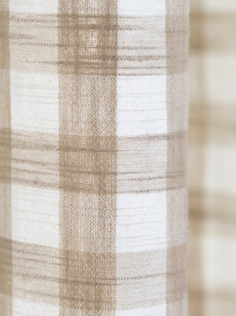 Rideau 100% coton vichy lourmarin Beige - Kiabi