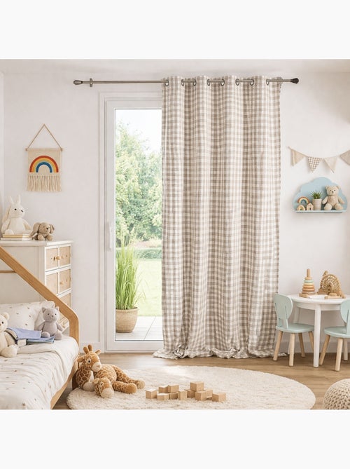 Rideau 100% coton vichy lourmarin - Kiabi