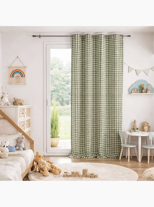 Rideau 100% coton vichy lourmarin - Kiabi