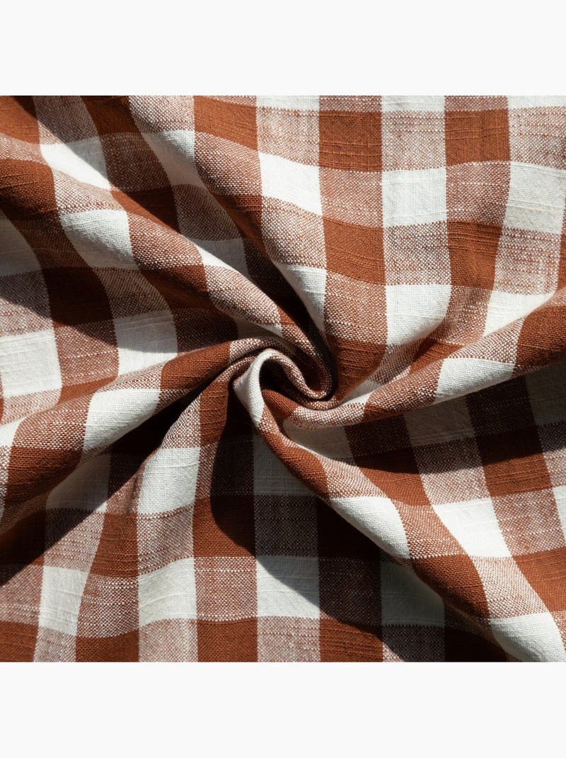 Rideau 100% coton vichy lourmarin Terracotta - Kiabi