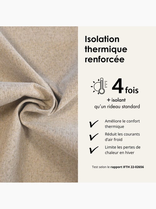Rideau 100% occultant double face galon fronceur midnight - Kiabi
