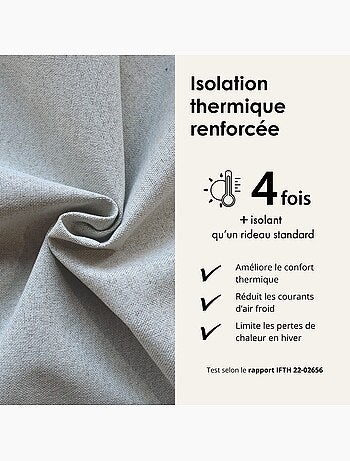 Rideau 100% occultant double face galon fronceur midnight