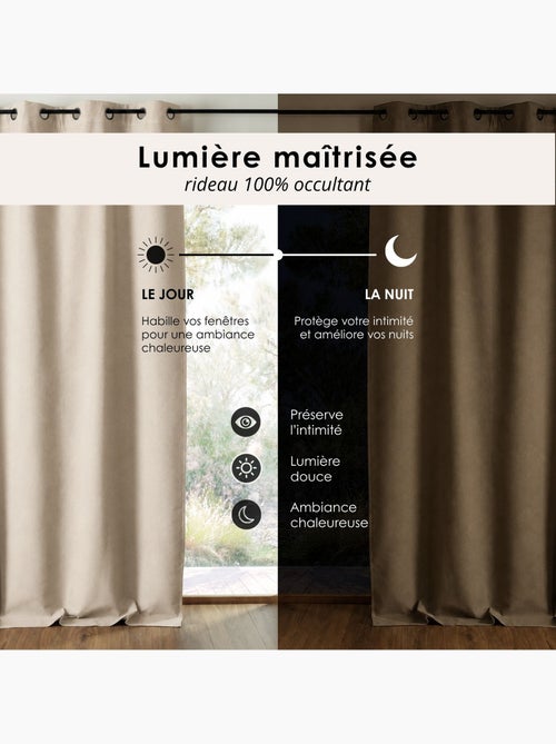 Rideau 100% occultant double face galon fronceur midnight - Kiabi