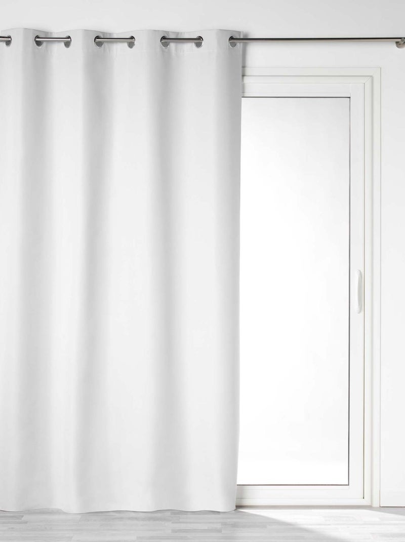 Rideau 100% occultant en microfibre Blanc - Kiabi