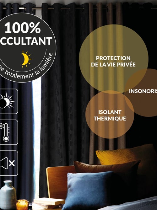 Rideau 100% occultant en microfibre - Kiabi