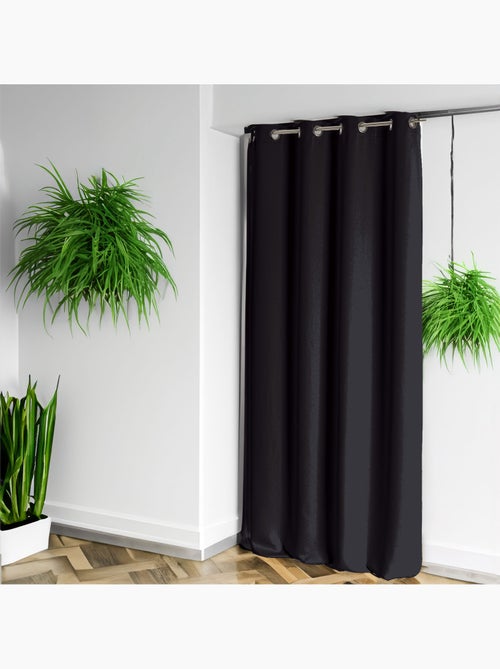 Rideau 100% occultant ignifugé m1 noir - Kiabi