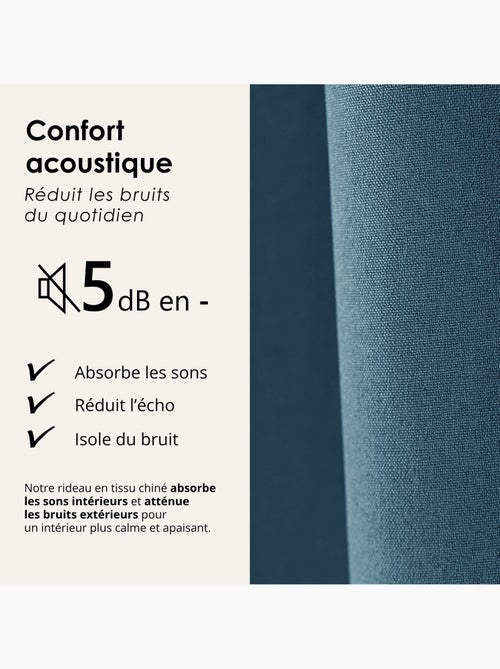 Rideau 100% occultant thermique phonique chiné midnight - Kiabi