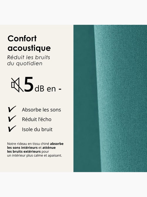 Rideau 100% occultant thermique phonique chiné midnight - Kiabi