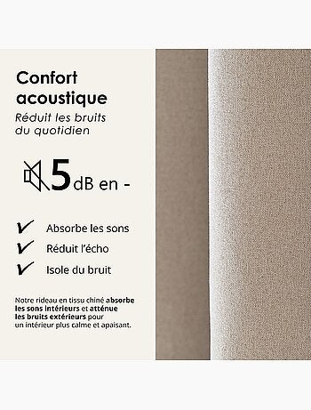 Rideau 100% occultant thermique phonique chiné midnight