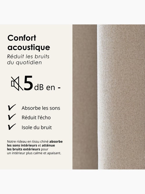 Rideau 100% occultant thermique phonique chiné midnight - Kiabi