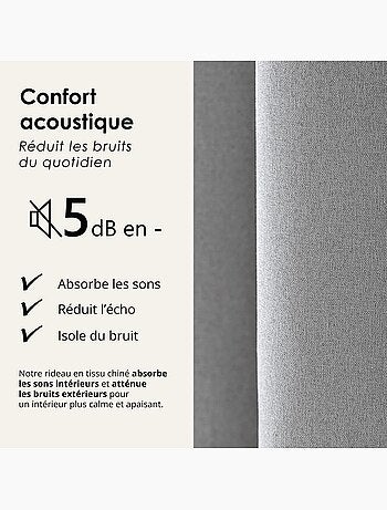 Rideau 100% occultant thermique phonique chiné midnight