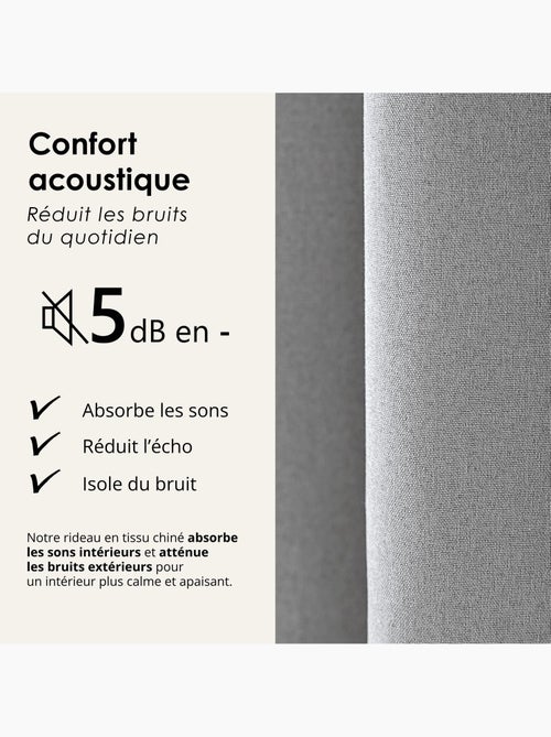 Rideau 100% occultant thermique phonique chiné midnight - Kiabi