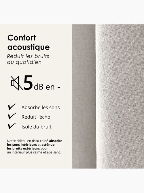 Rideau 100% occultant thermique phonique chiné midnight - Kiabi