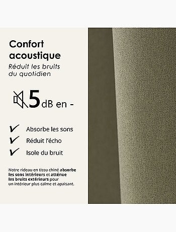 Rideau 100% occultant thermique phonique chiné midnight
