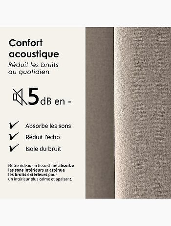 Rideau 100% occultant thermique phonique chiné midnight