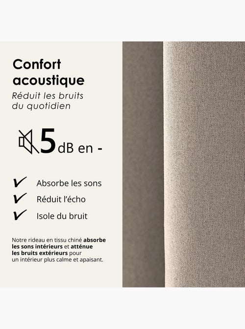 Rideau 100% occultant thermique phonique chiné midnight - Kiabi