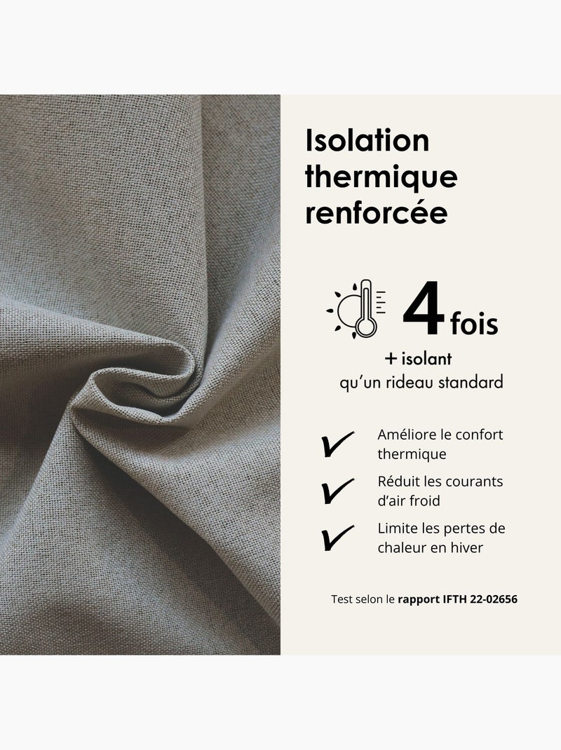 Rideau 100% occultant thermique phonique chiné midnight Taupe - Kiabi