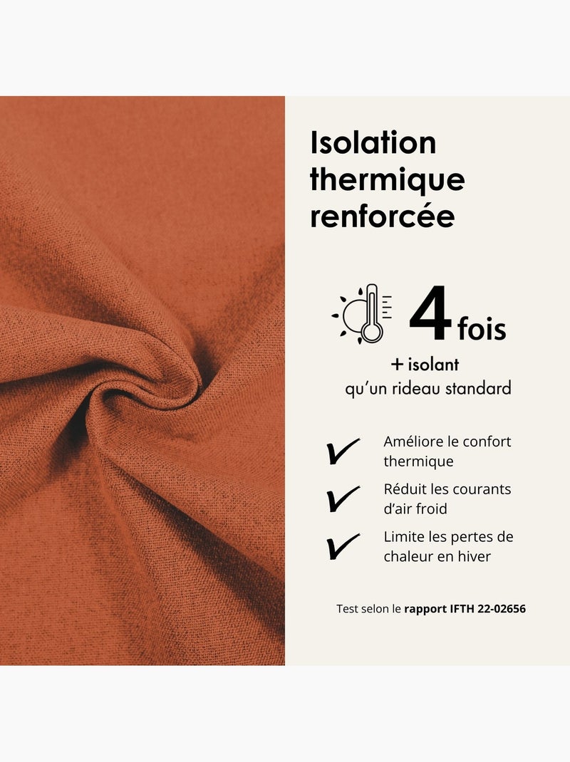Rideau 100% occultant thermique phonique chiné midnight Terracotta - Kiabi