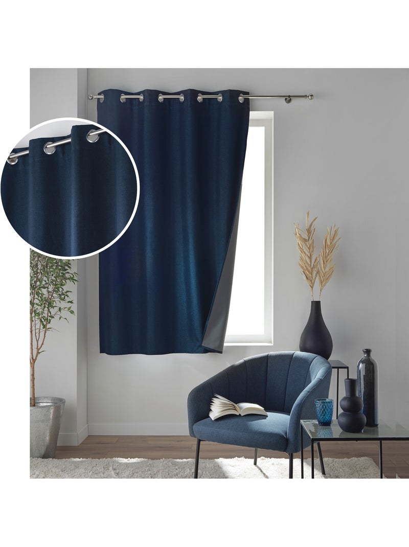 Rideau à œillets 100% occultant thermique - modèle crépuscule Bleu - Kiabi