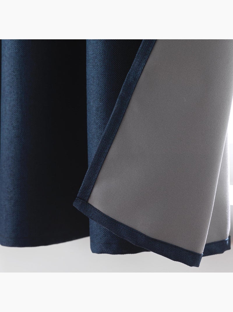 Rideau à œillets 100% occultant thermique - modèle crépuscule Bleu - Kiabi