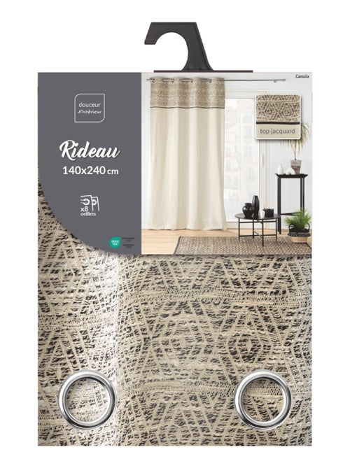 Rideau à Oeillets Camalia Top Jacquard - Kiabi