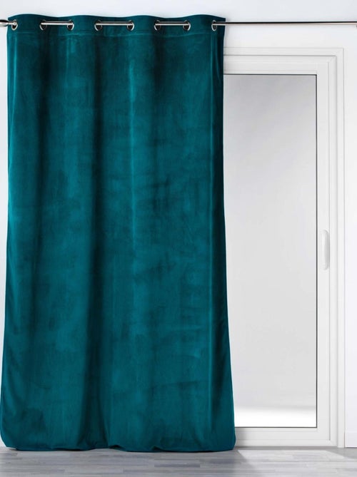 Rideau à œillets casual sauge velours côtelé uni - Kiabi