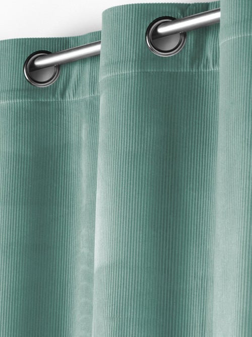 Rideau à œillets casual sauge velours côtelé uni - Kiabi