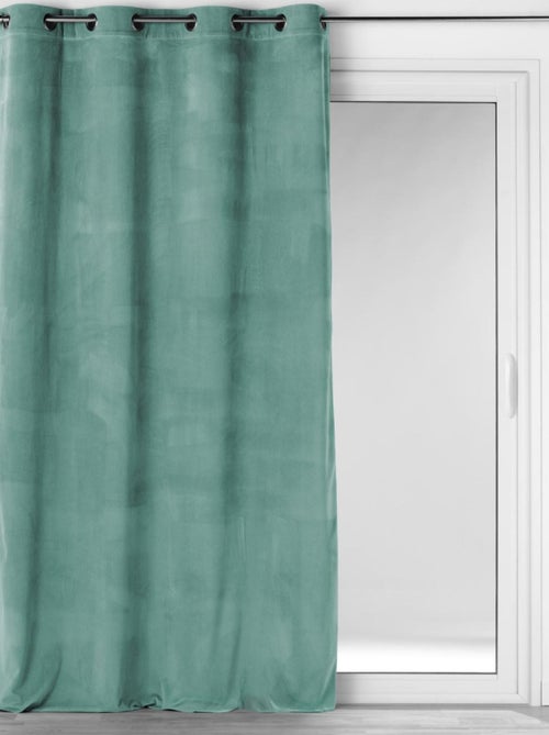 Rideau à œillets casual sauge velours côtelé uni - Kiabi